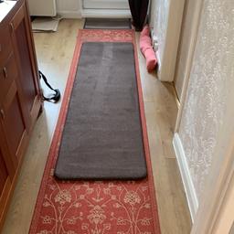 Hi selling a new brown hessian backed hall runner bought for my hall but as seen in picture one it is to small hence selling on. It is 57cm wide by 200 cm long as I say brand new