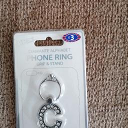Brandnew grip and stand phone ring letter C