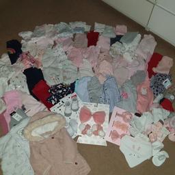 Baby Girls clothes bundle, mixed items everything pictured included in bundle. 0 - 3 months. some new some used. all washed in fairy non bio, from smoke and pet free home.