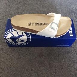 Brand new white Madrid Birkenstock women’s sandals size 5. 
RRP £55 would like £20 collection only no time wasters please.