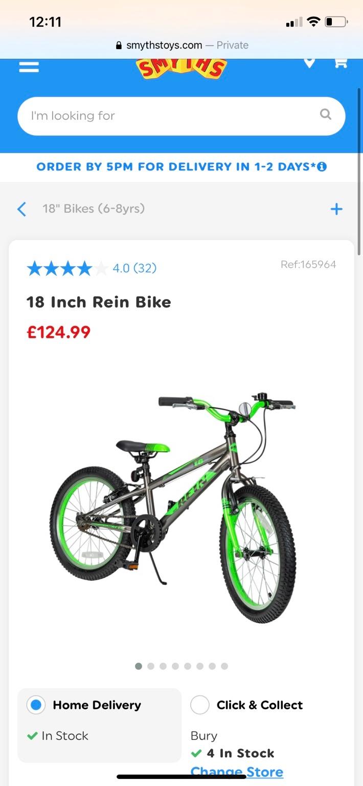 18 inch discount rein bike