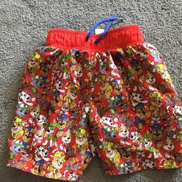 Boys swimming trunk with elasticated waist and draw string
Mesh area for the pants
All the Paw Patrol Pups on the trunks 
Social distancing will be in place if collected
Proof of postage will also be uploaded