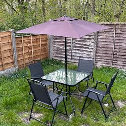Garden set for sale 4 chairs glass table

Collection only
