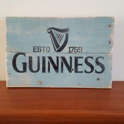 ***Bank Holiday Sale***
Usual Price £5.50

'Guinness' shabby chic bar sign. Handmade from reclaimed timber. Approx. 29x19cm size. Can be wall hung or stand on a shelf or mantelpiece. Has a lacqueured finish to preserve the image and make it hard wearing.
Follow me on facebook and instagram, @beechavecollective