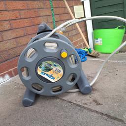 Floor standing multi purpose hose reel supplied with 15m of multi-purpose hose with manual rewind, supplied complete with fittings.

Sturdy frame allows for quick and easy rewinding
Freestanding with a handle for easy movement around a garden
Firm base for added stability
15m of multi-purpose hose
Supplied with fittings

Like New