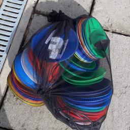 A bag full of multicoloured small training cones.
All used but plenty of use.