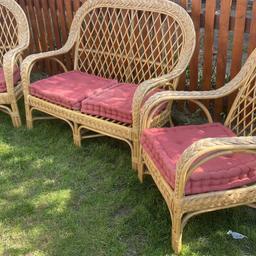Vintage wicker rattan garden chairs and sofa 
Selling cheap as I need the space 
Will need a van can also deliver