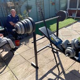 Everlasting weight bench with leg extension and curling pad comes with over kg in weights with bar and dumbbell bar good condition selling due to house move
Collection only
I am sorry to all I have cancelled just wanted to say no to delivery but if you still want please make another offer