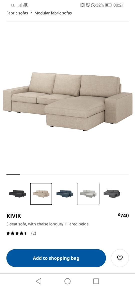 Ikea kivik corner sofa can deliver RRP 740£ in SW15 London für 360,00