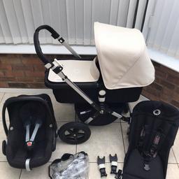 Kindly no time waster please. Fully working clean condition with no damage at all. No stain . Including maxi cosi pebble car seat with adapter to fit on frame , carry cot for newborn and toddler seat and rain cover. . Can post as well at extra cost but collection welcome.
