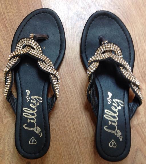 Buy & Sell North London De Beauvoir Town - North London - Photos for Jewelled Toe Post Black Sandal Flip Flop