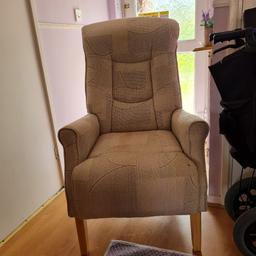 Armchair, approx 18mths old very tidy few marks on seat which will come out with a wash otherwise as new, cream/beige colour and pine wood only £30 for quick sale as in the way lol

dims : h107 x w69 x d71 cm
