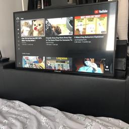 Faux leather Faux leather black double tv bed comes with built in smart tv fully working great condition all fully functional bed frame only no mattress dismantled ready for collection reduced price for a quick sale