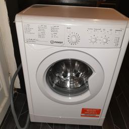 brand new 6kg indesit washer machine ive used it once its too small for me the drum need a bigger one its collection only I can't deliver too you and please don't ask about any courier to collect from me its cash on delivery I want £110 for it its got a 10 year guarantee parts with it too so grab a bargain ive used this once today