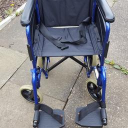 Blue lightweight Wheelchair. 
good clean used condition.
Collection CW14HL