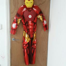 hi I am selling this Ironman costume. In great condition and was used for a couple of hours at a school book day. Comes without mask and no batteries for the light in the middle. works perfectly fine. Size is 7-8 years. If bought then no return or exchange will be accepted. Thank you