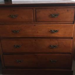 Large antique chest of drawers. Good condition considering its age The dimensions are:
120cmH 52cmD 122cmW many thanks
