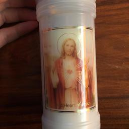 Brand new sacred heart of Jesus holy candle 

Bought from my local Catholic Church so can get more if required (various designs)