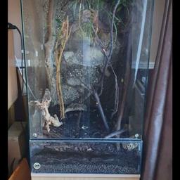 Vivarium.. Custom made from DDReptile, measurements in pics, Bio active set up only a few months ago with clean up crew, suits Chameleon, comes with spare bulbs, Has glass sliding doors and also perspex doors with mesh for more airflow.  Has a fan installed, comes with built in cupboard/stand in light wood.  manual and pumped dripper, mesh panel on top, very heavy and sturdy so van needed for collection only in WF2 area in Wakefield.  First to see will buy at this cheap price.