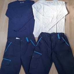 Piccolo lotto per ragazzo 12/14 anni, composto da 2 pantaloncini blu e 2 maglie manica lunga Zara, tutto in perfette condizioni!