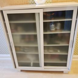 Good used condition and has some scratches on the top and sides but not noticeable. Also the unit closes as shown in first pictures as it has lost some alignment on doors but still doesn't affect use. Only changing decor now and hence selling. Depth 35 cm Width 95 cm Height 109 cm. Has 6 shelves and can store upto 30 shoes! Can deliver for charge. 