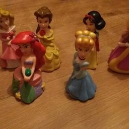 6 x disney princess dolls in plastic case. my daughter and son loved these!
