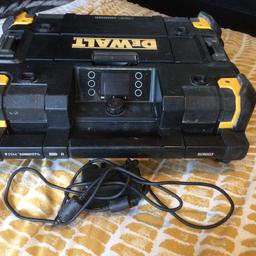 Dewalt tsak radio also a charger that charges the batteries. 

Bluetooth, usb, DAB Plus, Can be controlled by the dewalt app. 

Fully working, welcome to see it working. 

Approx 1 year old. 

Collection from Crewe, Cheshire