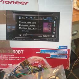 pioneer double din Bluetooth car stereo.

model avh-3200bt.

as new box, mic, booklets