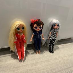 3 OMG dolls hardly been used. Pet and smoke free home