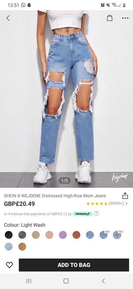 Buy & Sell Greater Manchester Wigan - Photos for SHEIN X WEJDENE distressed highrise mom jeans