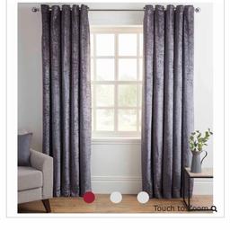 Selling 2 set of charcoal crushed velvet curtains Like brand new measurements is Size: W228 x D228cm