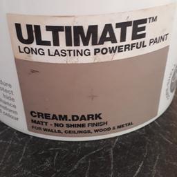 hi have got a brand new pot of crown matt paint (dark cream)unopened 2.5 litre  collection only