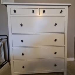 Ikea Hemnes white chest of drawers. Pretty much immaculate condition as only used for 12 months. no marks or stains, all drawers intact and working perfectly.


Collection only, or delivery possible if close to Beeston, Nottinghamshire.