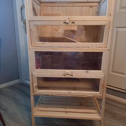 hamster or small rodent cage 2 tier pine wood