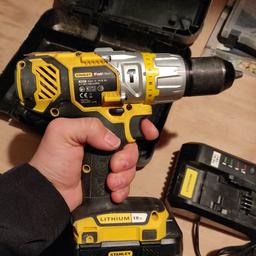 Stanley fatmax drill hardly done any work great piece of kit works perfectly fine have 2 of them that's why I'm selling this comes with charger and 1 battery