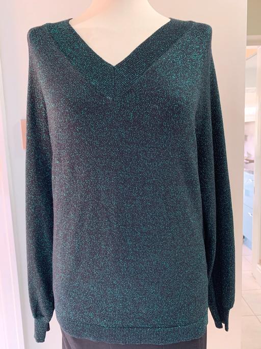 Buy & Sell Warrington Thelwall - Warrington - Photos for Emerald green lurex look size 10 jumper/tunic