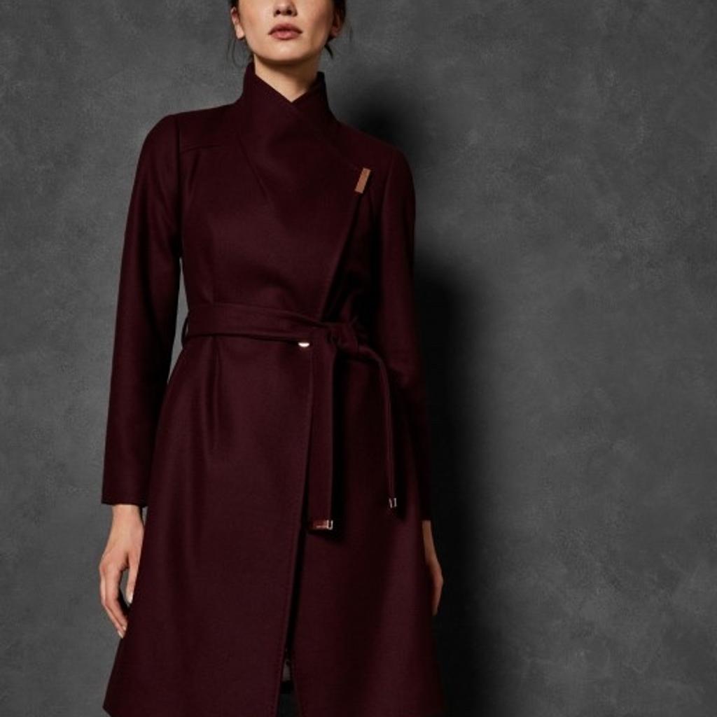 Ted baker burgundy on sale coat