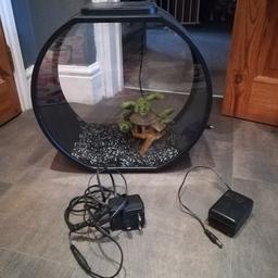 Fish tank for sale comes with built in light. air pump. power supply. Bonsai House ornament. And gravel. Collection only please don't drive.