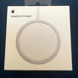 For sale Apple magsafe wireless charger 
Brand new in sealed box.
Genuine apple product. Have email confirmation from the order for it.
Any questions please ask.