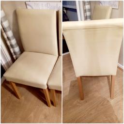 2 x cream leather look chairs
Good condition 
collection only
£10 for both
Hartlepool
