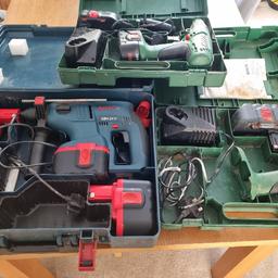 3 cordless drills for sale 24v hammer drill working 18v drill working 24v small drill untested all in boxes any inspections welcome collection only £50 no offers