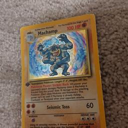 Holographic (Shiny) Base set Machamp in 1st edition.