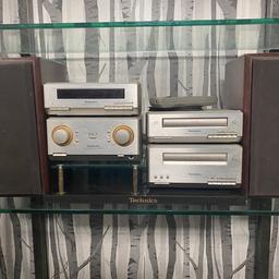 Technics
Hi fi
Tape 
Cd 
Radio
With remote
And with original technics glass stand
 good condition just needs a good clean as been stored in spare room 
Bargain
£45
