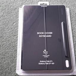 Brand new never opened samsung galaxy tab s7+ samsung galaxy tab s7+5g bookcover keyboard this is the uk version not German don't forget your 30% off