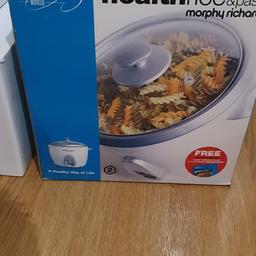 Morphy Richard rice and pasta cooker. unwanted gift never been opened.
cook rice and pasta
1.8L liquid capacity
cook and keep warm
steamer function

Collection only from E13 Plaistow
