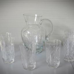 6 Bleikristall Becher Gläser Saftgläser Wassergläser geschliffen Vintage Schliff. Zustand: "Gebraucht". Versand mit DHL Paket bis 2 kg.