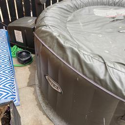 FREE TO COLLECTOR NO PUMP JUST HOT TUB. Willing to sell pump

Currently wrong size lid on but does job still.

One small pin hole repair done on this, however I think there could be another (tiniest) as it can take a week to start going down
