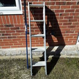 pull down alliminium loft ladder with handrail in good working order. extends from 1400mm to 3000mm. conforms to British standards. pick up only