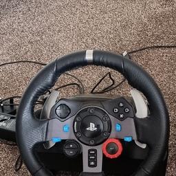 hi im selling my logitech G29 Steering wheel in very good condition all cables works as it should,no box or shifter works on ps3 and ps4 selling due to upgrade £150 ono,relisted due to time wasters