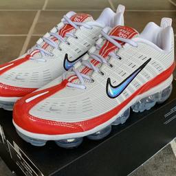 Hi im selling these brand new nike air vapormax 360 white and red in original box size 8 uk.